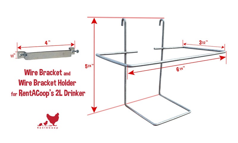 RentACoop Wire Bracket for Small Animal Drinking Bottle (64 oz) - Image 2
